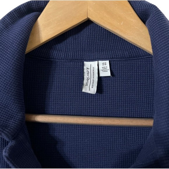 & OTHER STORIES Navy Knit Polo Long Sleeve Dress - Picture 3 of 6